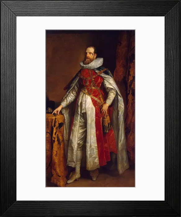 Framed Print : Portrait of Henry Danvers, 1st Earl of Danby (1573-1644), in robes as Knight of the Garter, End 1630s. Artist: Dyck, Sir Anthonis, van (1599-1641) Framed Print : Portrait of Henry Danvers, 1st Earl of Danby (1573-1644), in robes as Knight of the Garter, End 1630s. Artist: Dyck, Sir Anthonis, van (1599-1641)
