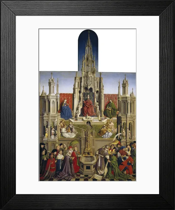 Framed Print : The Fountain of Grace and the Triumph of Ecclesia over the Synagogue, 1430. Artist: Eyck, Jan van, (School) Framed Print : The Fountain of Grace and the Triumph of Ecclesia over the Synagogue, 1430. Artist: Eyck, Jan van, (School)