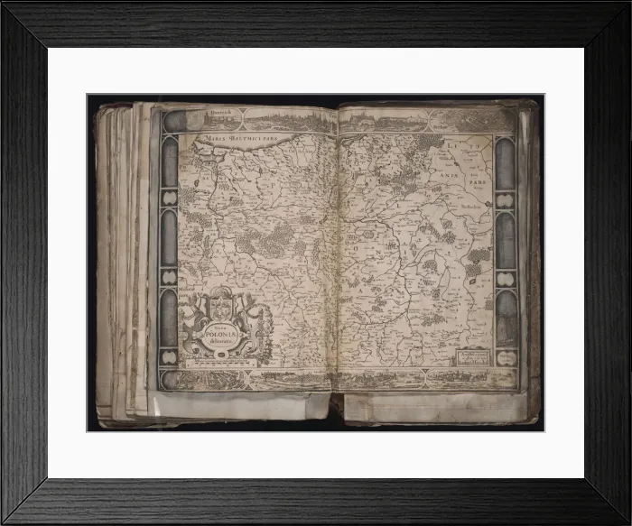 Framed Print : Nova Poloniae delineation (Map of Poland), c. 1629-1630. Artist: Hondius, Jodocus (1563-1612)