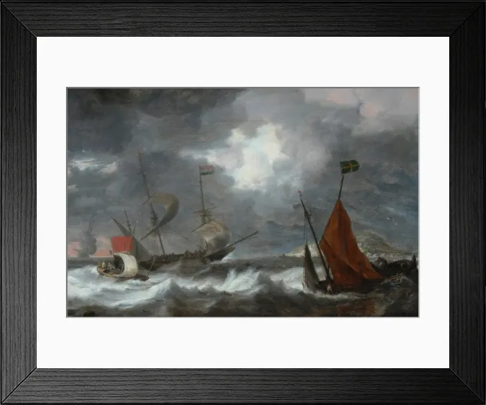 Framed Print : Sea storm with sailing ships, c. 1645. Artist: Peeters, Bonaventura, the Elder (1614-1652) Framed Print : Sea storm with sailing ships, c. 1645. Artist: Peeters, Bonaventura, the Elder (1614-1652)