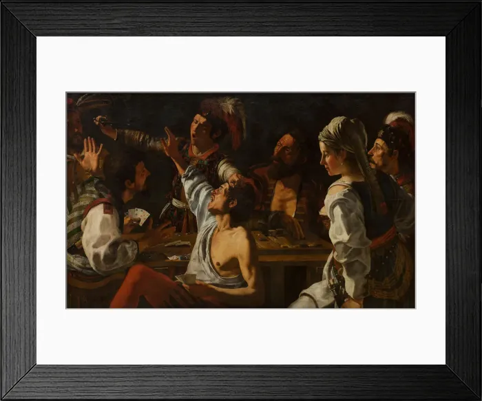 Framed Print : Card and Backgammon Players. Fight over Cards, 1620-1629. Artist: Rombouts, Theodor (1597-1637) Framed Print : Card and Backgammon Players. Fight over Cards, 1620-1629. Artist: Rombouts, Theodor (1597-1637)