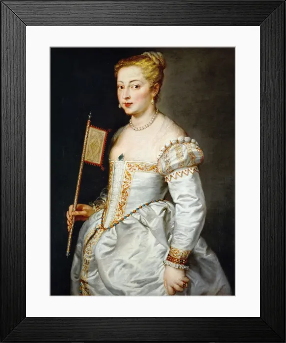 Framed Print : Girl with fan, ca. 1628-1629. Artist: Rubens, Pieter Paul (1577-1640) Framed Print : Girl with fan, ca. 1628-1629. Artist: Rubens, Pieter Paul (1577-1640)