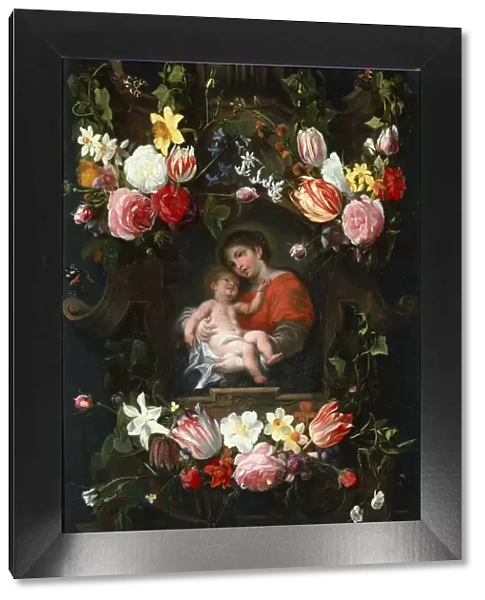 Garland of Flowers with Madonna and Child, First third of 17th cen Artist: Seghers, Daniel (1590-1661)