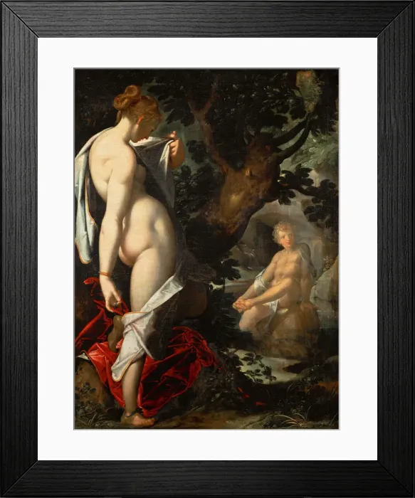 Framed Print : The Nymph Salmacis and Hermaphroditus, ca 1580-1582. Artist: Spranger, Bartholomeus (1546-1611) Framed Print : The Nymph Salmacis and Hermaphroditus, ca 1580-1582. Artist: Spranger, Bartholomeus (1546-1611)