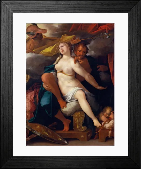 Framed Print : Venus and Mars warned by Mercury, ca 1586. Artist: Spranger, Bartholomeus (1546-1611) Framed Print : Venus and Mars warned by Mercury, ca 1586. Artist: Spranger, Bartholomeus (1546-1611)