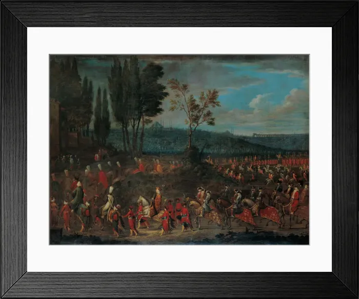 Framed Print : The Ambassadorial Procession, 1720s. Artist: Vanmour (Van Mour), Jean-Baptiste (1671-1737) Framed Print : The Ambassadorial Procession, 1720s. Artist: Vanmour (Van Mour), Jean-Baptiste (1671-1737)
