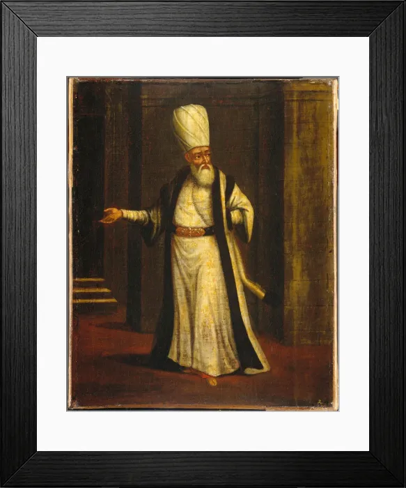 Framed Print : A Janissary Aga, 1737. Artist: Vanmour (Van Mour), Jean-Baptiste (1671-1737) Framed Print : A Janissary Aga, 1737. Artist: Vanmour (Van Mour), Jean-Baptiste (1671-1737)