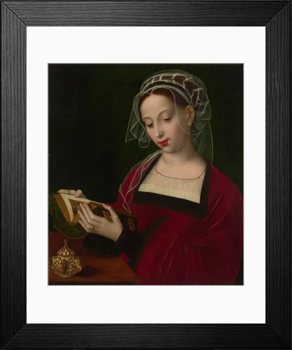 Framed Print : Mary Magdalene Reading, c. 1525. Artist: Benson, Ambrosius (1495-1550) Framed Print : Mary Magdalene Reading, c. 1525. Artist: Benson, Ambrosius (1495-1550)