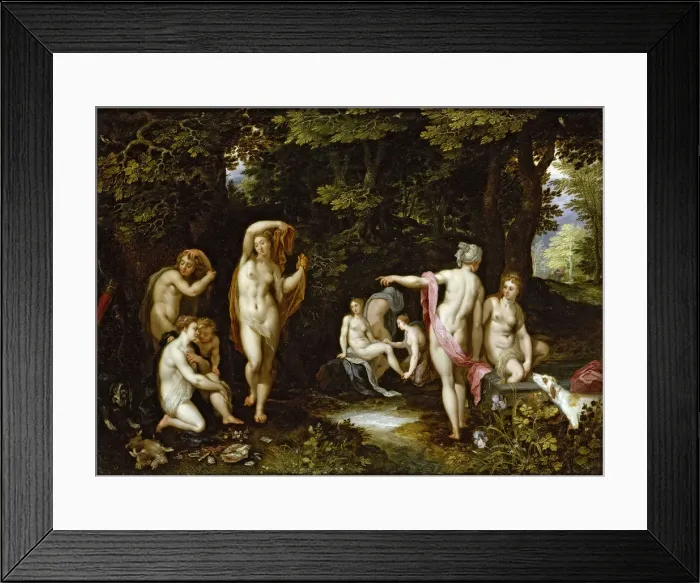 Framed Print : Diana and Actaeon, ca 1595. Artist: Brueghel, Jan, the Elder (1568-1625) Framed Print : Diana and Actaeon, ca 1595. Artist: Brueghel, Jan, the Elder (1568-1625)