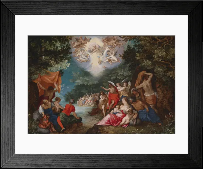 Framed Print : The Baptism of Christ. Artist: Brueghel, Jan, the Elder (1568-1625) Framed Print : The Baptism of Christ. Artist: Brueghel, Jan, the Elder (1568-1625)