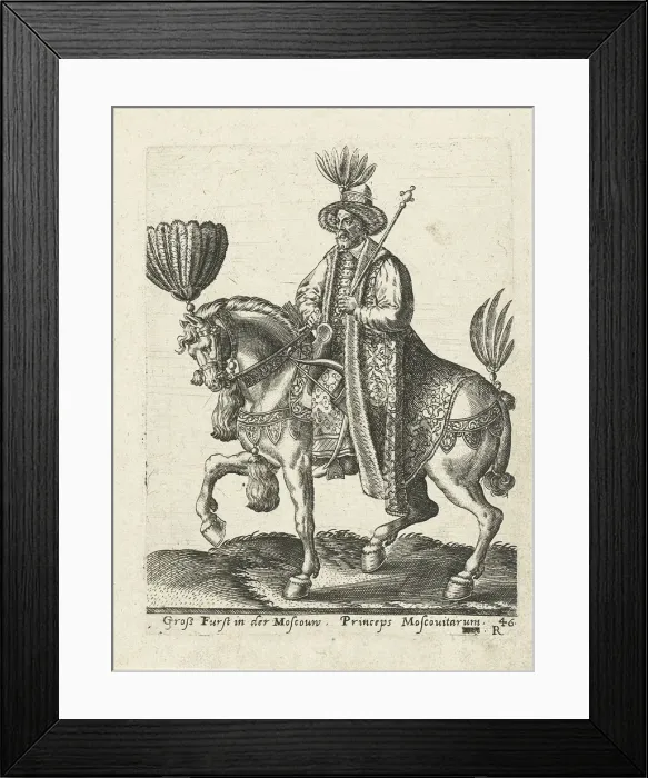 Framed Print : Grand Duke of Muscovy, 1577. Artist: Bruyn, Abraham de (1540-1587) Framed Print : Grand Duke of Muscovy, 1577. Artist: Bruyn, Abraham de (1540-1587)