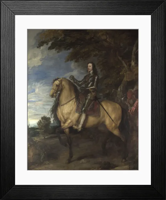 Framed Print : Equestrian Portrait of Charles I, ca 1638. Artist: Dyck, Sir Anthonis, van (1599-1641) Framed Print : Equestrian Portrait of Charles I, ca 1638. Artist: Dyck, Sir Anthonis, van (1599-1641)