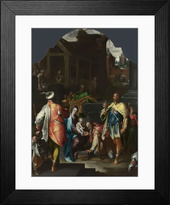 Framed Print : The Adoration of the Kings, ca 1595. Artist: Spranger, Bartholomeus (1546-1611) Framed Print : The Adoration of the Kings, ca 1595. Artist: Spranger, Bartholomeus (1546-1611)