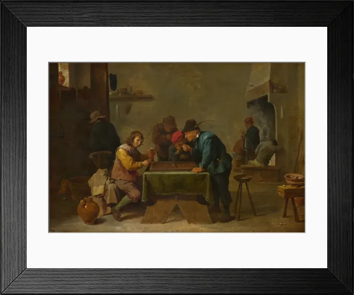 Framed Print : Backgammon Players, c. 1645. Artist: Teniers, David, the Younger (1610-1690) Framed Print : Backgammon Players, c. 1645. Artist: Teniers, David, the Younger (1610-1690)