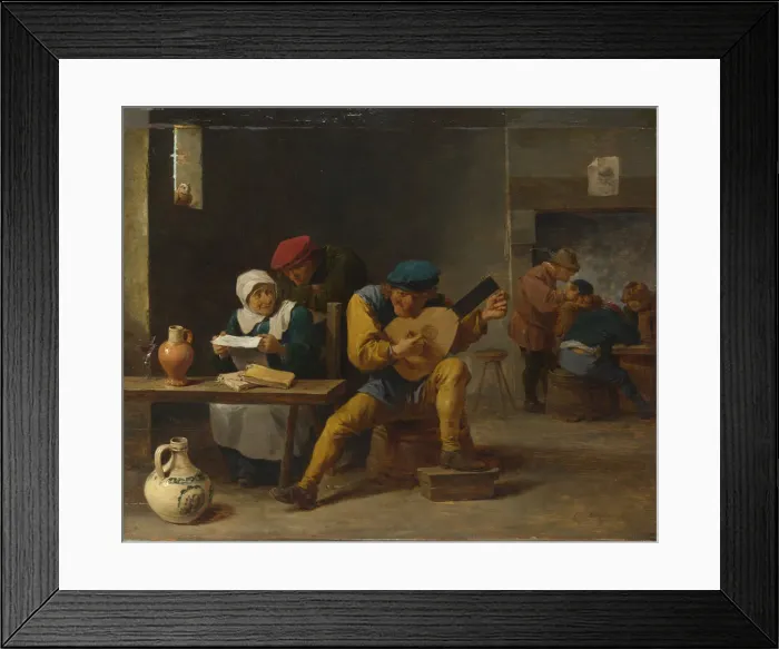 Framed Print : Peasants making Music in an Inn, c. 1635. Artist: Teniers, David, the Younger (1610-1690) Framed Print : Peasants making Music in an Inn, c. 1635. Artist: Teniers, David, the Younger (1610-1690)