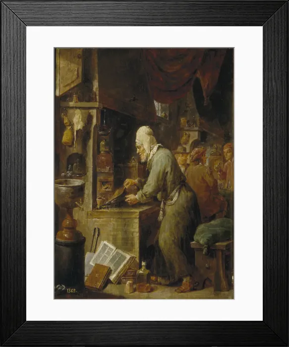 Framed Print : An Alchemist, 1631-1640. Artist: Teniers, David, the Younger (1610-1690) Framed Print : An Alchemist, 1631-1640. Artist: Teniers, David, the Younger (1610-1690)