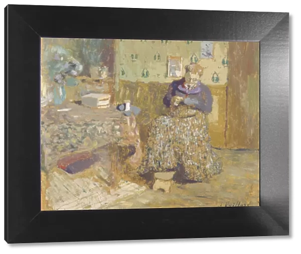 Madame Vuillard Sewing, 1920. Artist: Vuillard, Edouard (1868-1940)