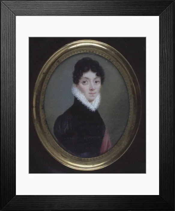 Framed Print : Victorine Mounier (1783-1822). Artist: Anonymous Framed Print : Victorine Mounier (1783-1822). Artist: Anonymous