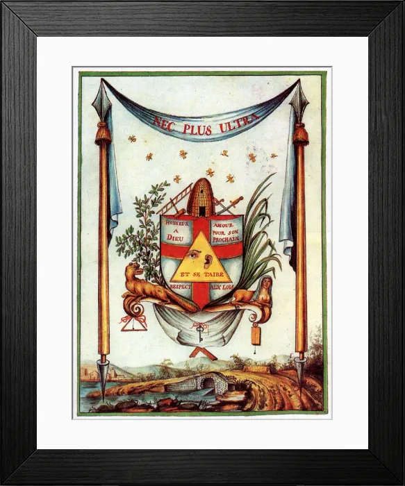 Framed Print : The Masonic Values, 18th century. Artist: Anonymous Framed Print : The Masonic Values, 18th century. Artist: Anonymous