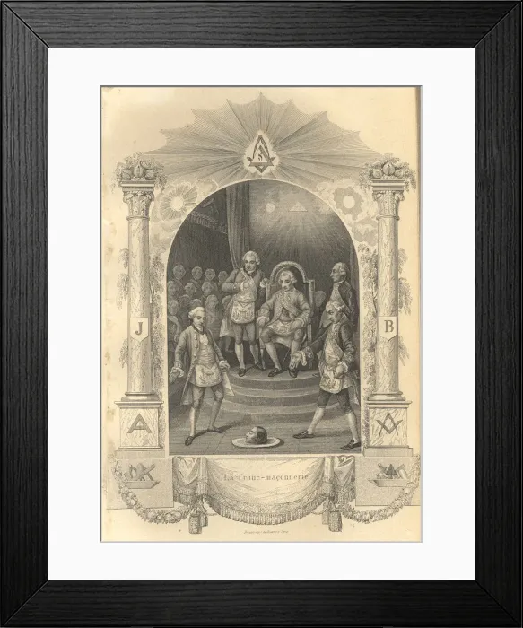Framed Print : The French Freemasons ceremony, 1844. Artist: Anonymous Framed Print : The French Freemasons ceremony, 1844. Artist: Anonymous