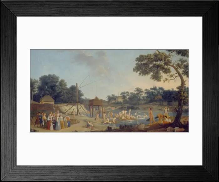 Framed Print : View of the Serebryanichesky Bath Houses in Moscow, 1796. Artist: Barthe, Gerard, de la (active 1787-1810) Framed Print : View of the Serebryanichesky Bath Houses in Moscow, 1796. Artist: Barthe, Gerard, de la (active 1787-1810)