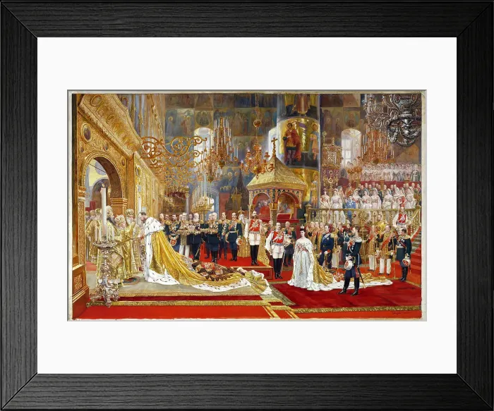 Framed Print : Coronation of Empreror Alexander III and Empress Maria Fyodorovna, 1883-1888. Artist: Becker, Georges (1845-1909) Framed Print : Coronation of Empreror Alexander III and Empress Maria Fyodorovna, 1883-1888. Artist: Becker, Georges (1845-1909)