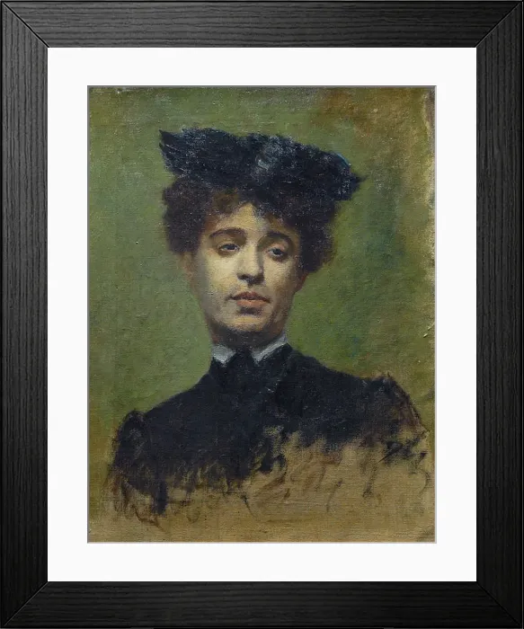 Framed Print : Portrait of Marie Lemasson, 1892. Artist: Bernard, Emile (1868-1941) Framed Print : Portrait of Marie Lemasson, 1892. Artist: Bernard, Emile (1868-1941)