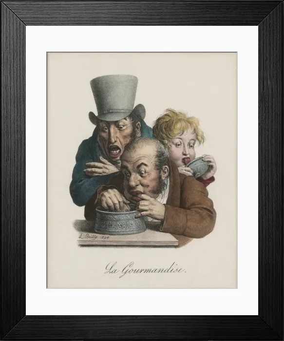 Framed Print : The gluttony, 1824-1825. Artist: Boilly, Louis-Leopold (1761-1845) Framed Print : The gluttony, 1824-1825. Artist: Boilly, Louis-Leopold (1761-1845)