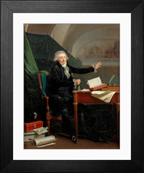 Framed Print : Portrait of Jan Anthony d Averhoult (1756-1792), 1792. Artist: Boilly, Louis-Leopold (1761-1845)