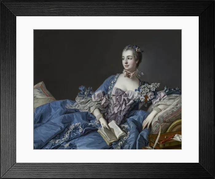 Framed Print : Portrait of the Marquise de Pompadour (1721-1764), ca 1758. Artist: Boucher, Francois (1703-1770) Framed Print : Portrait of the Marquise de Pompadour (1721-1764), ca 1758. Artist: Boucher, Francois (1703-1770)