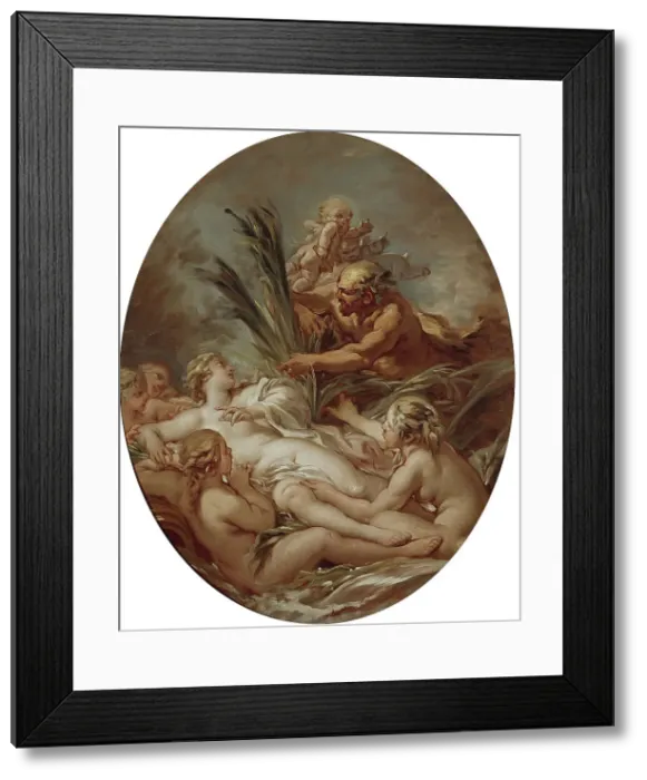 Framed Print : Pan and Nymph Syrinx, 1760-1765. Artist: Boucher, Francois (1703-1770) Framed Print : Pan and Nymph Syrinx, 1760-1765. Artist: Boucher, Francois (1703-1770)