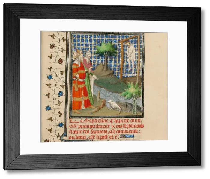 Framed Print : Polycrates Hanged, ca 1413-1415. Artist: Boucicaut Master, (Master of the Hours for Marshal Boucicaut) (active 1405-1420) Framed Print : Polycrates Hanged, ca 1413-1415. Artist: Boucicaut Master, (Master of the Hours for Marshal Boucicaut) (active 1405-1420)