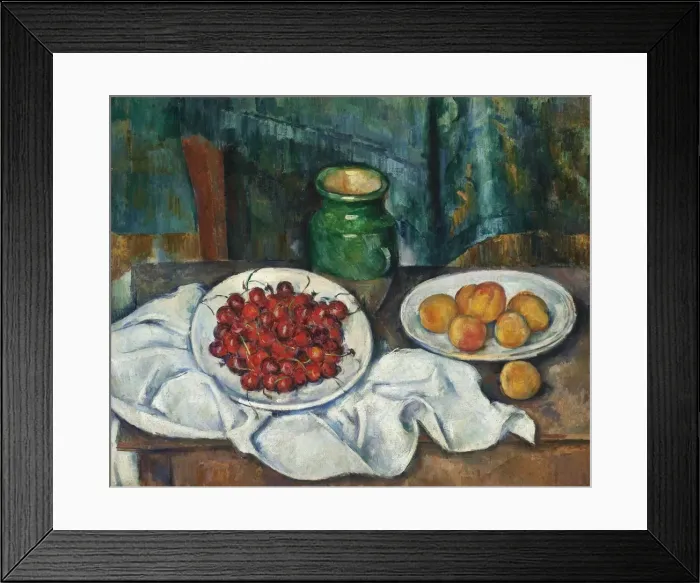 Framed Print : Still Life With Cherries And Peaches, 1885-1887. Artist: Cezanne, Paul (1839-1906) Framed Print : Still Life With Cherries And Peaches, 1885-1887. Artist: Cezanne, Paul (1839-1906)
