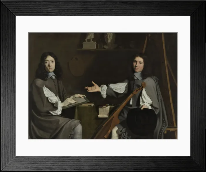 Framed Print : Double Portrait of both Artists, 1654. Artist: Champaigne, Philippe, de (1602-1674) Framed Print : Double Portrait of both Artists, 1654. Artist: Champaigne, Philippe, de (1602-1674)