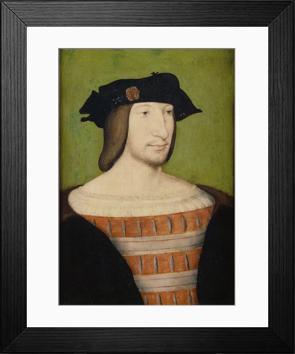 Framed Print : Portrait of Francis I (1494-1547), King of France, Duke of Brittany, Count of Provence, 1515. Artist: Clouet, Jean (c. 1485-1541) Framed Print : Portrait of Francis I (1494-1547), King of France, Duke of Brittany, Count of Provence, 1515. Artist: Clouet, Jean (c. 1485-1541)