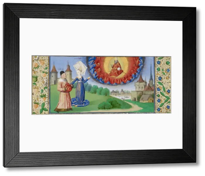 Framed Print : Philosophy Instructing Boethius on the Role of God, ca 1465. Artist: Coetivy Master (active c. 1450-1485) Framed Print : Philosophy Instructing Boethius on the Role of God, ca 1465. Artist: Coetivy Master (active c. 1450-1485)