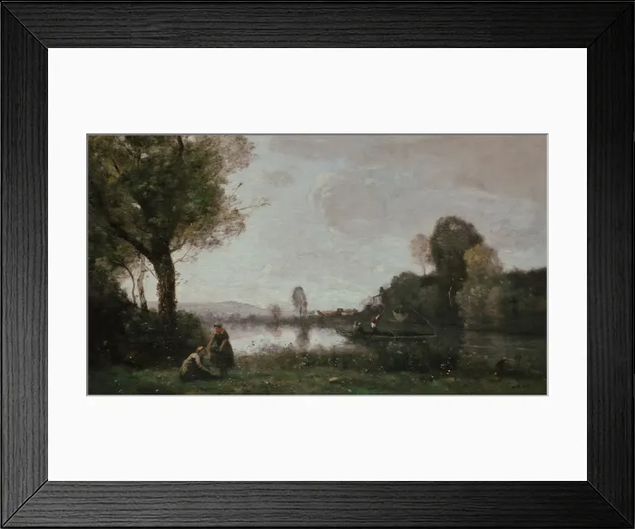 Framed Print : Seine Landscape near Chatou, 1885. Artist: Corot, Jean-Baptiste Camille (1796-1875) Framed Print : Seine Landscape near Chatou, 1885. Artist: Corot, Jean-Baptiste Camille (1796-1875)