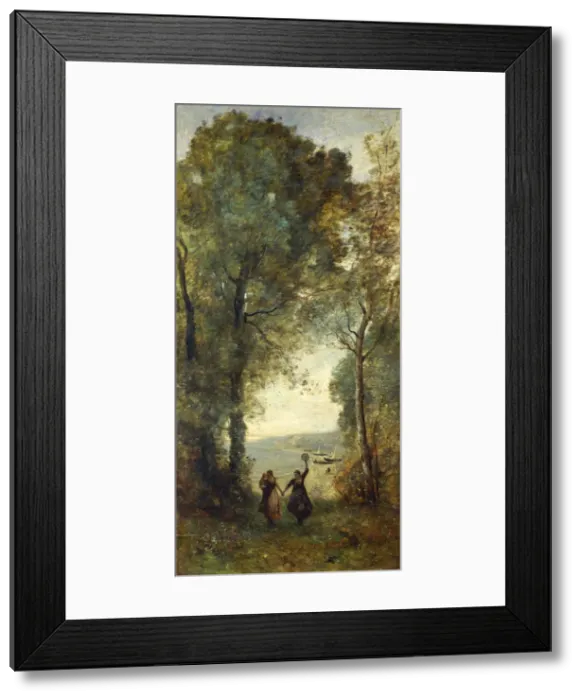 Framed Print : Reminiscence of the Beach of Naples, 1871-1872. Artist: Corot, Jean-Baptiste Camille (1796-1875) Framed Print : Reminiscence of the Beach of Naples, 1871-1872. Artist: Corot, Jean-Baptiste Camille (1796-1875)