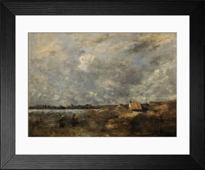 Framed Print : Stormy Weather. Pas de Calais, c. 1870. Artist: Corot, Jean-Baptiste Camille (1796-1875)