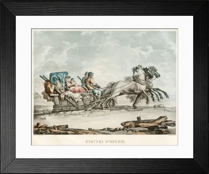 Framed Print : Kibitka, 1810s. Artist: Damam-Demartrait, Michel Francois (1763-1827) Framed Print : Kibitka, 1810s. Artist: Damam-Demartrait, Michel Francois (1763-1827)