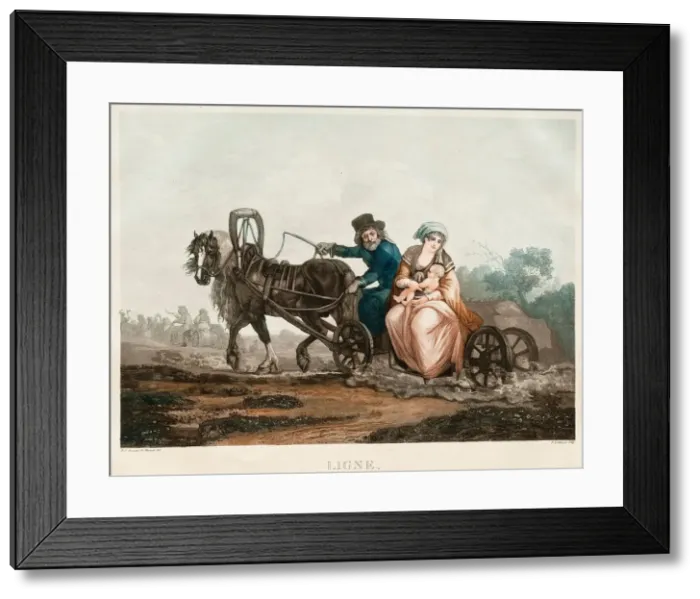 Framed Print : Sledge driving, 1830-1840s. Artist: Damam-Demartrait, Michel Francois (1763-1827) Framed Print : Sledge driving, 1830-1840s. Artist: Damam-Demartrait, Michel Francois (1763-1827)