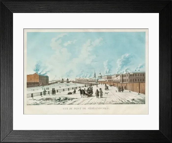 Framed Print : The Semyonovsky Bridge in Saint Petersburg, 1813. Artist: Damam-Demartrait, Michel Francois (1763-1827) Framed Print : The Semyonovsky Bridge in Saint Petersburg, 1813. Artist: Damam-Demartrait, Michel Francois (1763-1827)