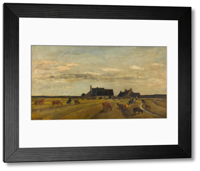 Framed Print : Farm at Kerity, Brittany. Artist: Daubigny, Charles-Francois (1817-1878) Framed Print : Farm at Kerity, Brittany. Artist: Daubigny, Charles-Francois (1817-1878)