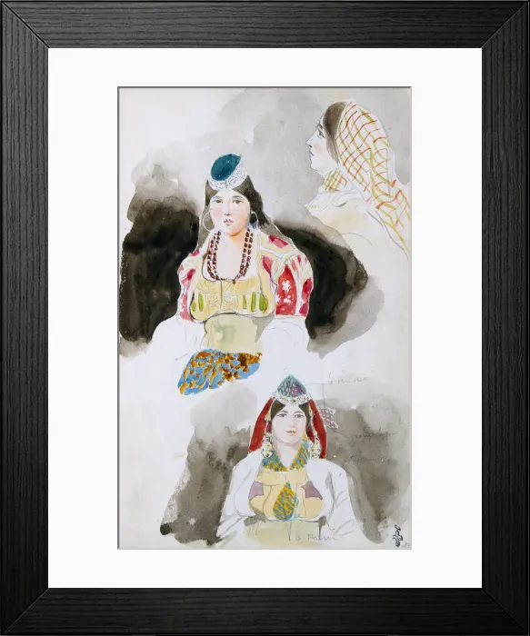 Framed Print : From the Moroccan Sketchbook, 1832. Artist: Delacroix, Eugene (1798-1863) Framed Print : From the Moroccan Sketchbook, 1832. Artist: Delacroix, Eugene (1798-1863)