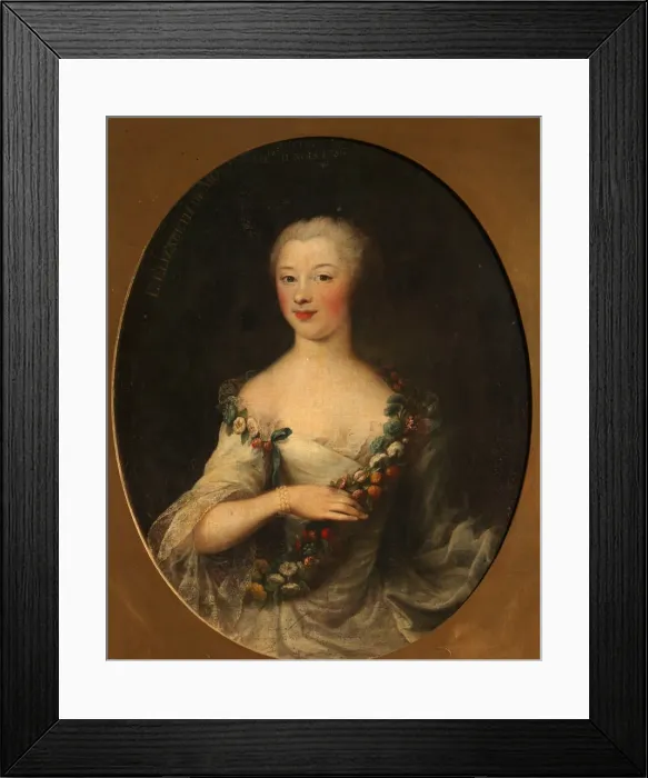 Framed Print : Portrait of a woman, 1786. Artist: Drouais, Francois-Hubert (1727-1775) Framed Print : Portrait of a woman, 1786. Artist: Drouais, Francois-Hubert (1727-1775)