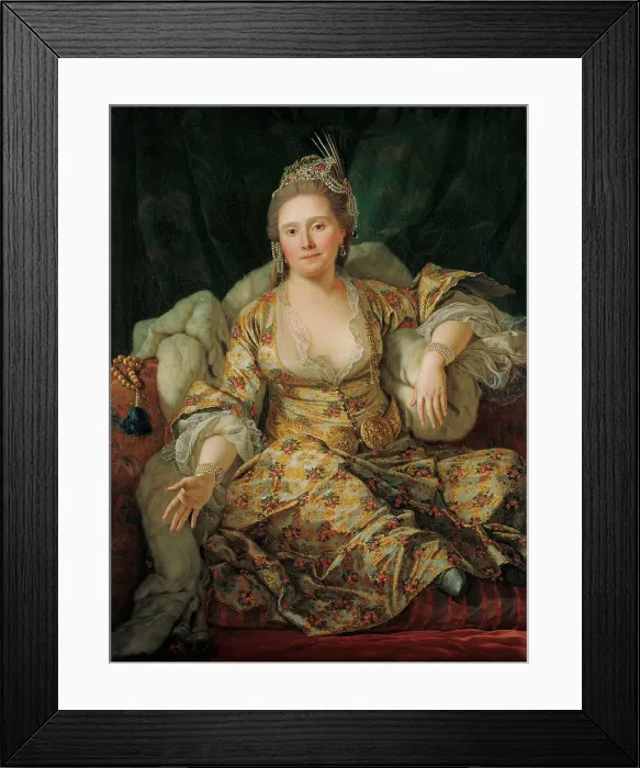 Framed Print : Portrait of Annette Duvivier, Comtesse de Vergennes, in Oriental Costume, Second Half of the 18th cen Artist: Favray, Antoine de (1706-1791) Framed Print : Portrait of Annette Duvivier, Comtesse de Vergennes, in Oriental Costume, Second Half of the 18th cen Artist: Favray, Antoine de (1706-1791)
