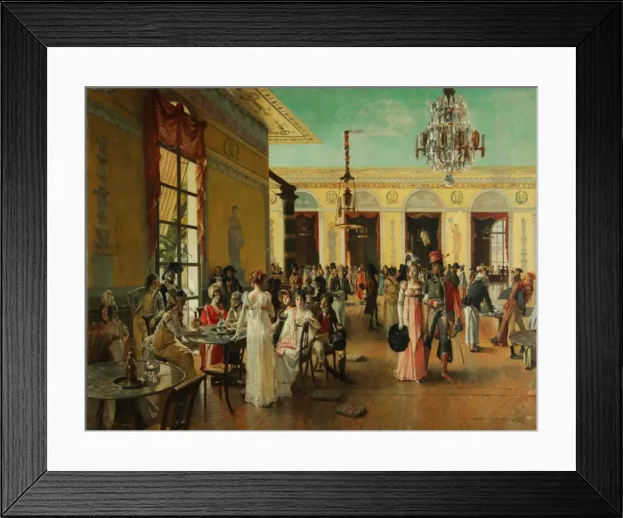 Framed Print : Cafe Frascati (A Scene From Napoleons Time=, 1893. Artist: Flameng, Francois (1856-1923) Framed Print : Cafe Frascati (A Scene From Napoleons Time=, 1893. Artist: Flameng, Francois (1856-1923)