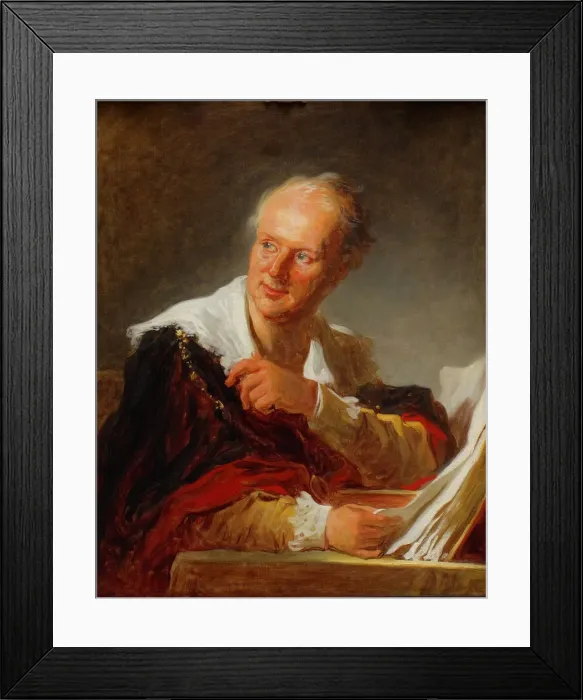 Framed Print : Portrait of Denis Diderot (1713?1784), ca 1769. Artist: Fragonard, Jean Honore (1732-1806)