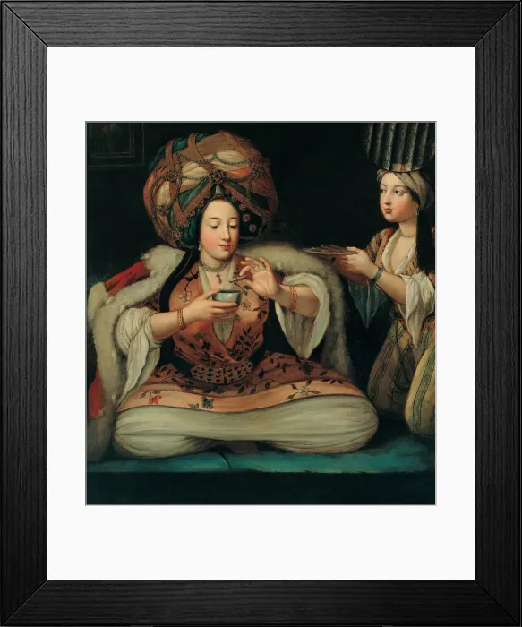 Framed Print : Enjoying Coffee, Early 18th cen Artist: French master Framed Print : Enjoying Coffee, Early 18th cen Artist: French master