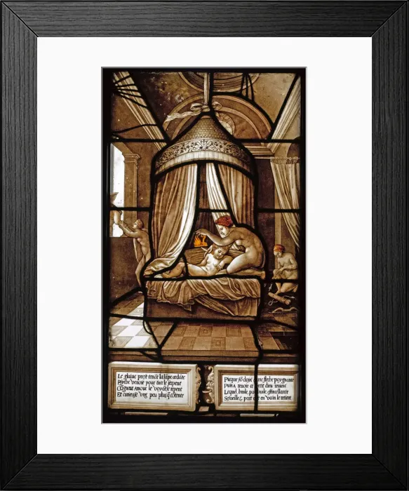 Framed Print : The Story of Psyche (Stained glass window), 1441-1444. Artist: French master Framed Print : The Story of Psyche (Stained glass window), 1441-1444. Artist: French master
